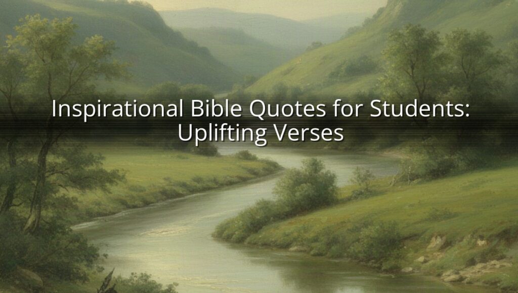 Inspirational Bible Quotes for Students: Uplifting Verses