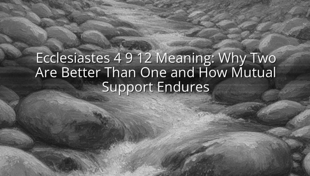 Ecclesiastes 4 9 12 Meaning: Why Two Are Better Than One and How Mutual Support Endures
