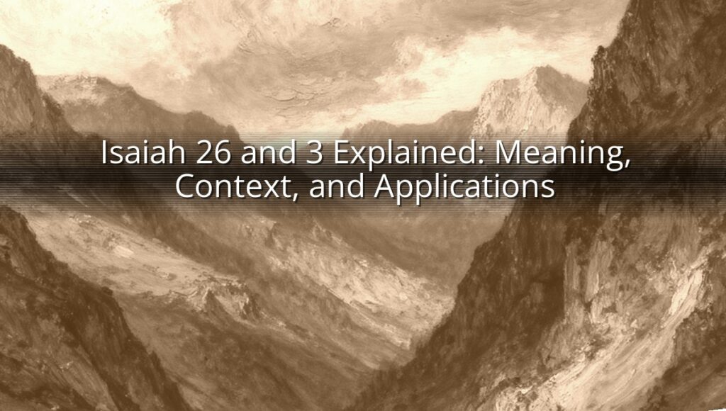 Isaiah 26 and 3 Explained: Meaning, Context, and Applications