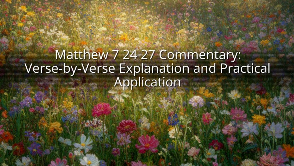Matthew 7 24 27 Commentary: Verse-by-Verse Explanation and Practical Application