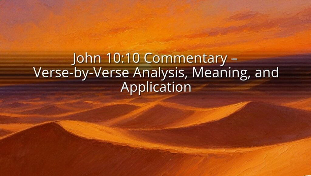 John 10:10 Commentary – Verse-by-Verse Analysis, Meaning, and Application