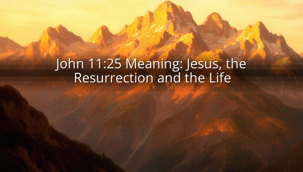 John 11:25 Meaning: Jesus, the Resurrection and the Life