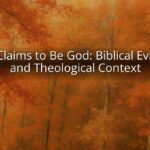 Jesus Claims to Be God: Biblical Evidence and Theological Context