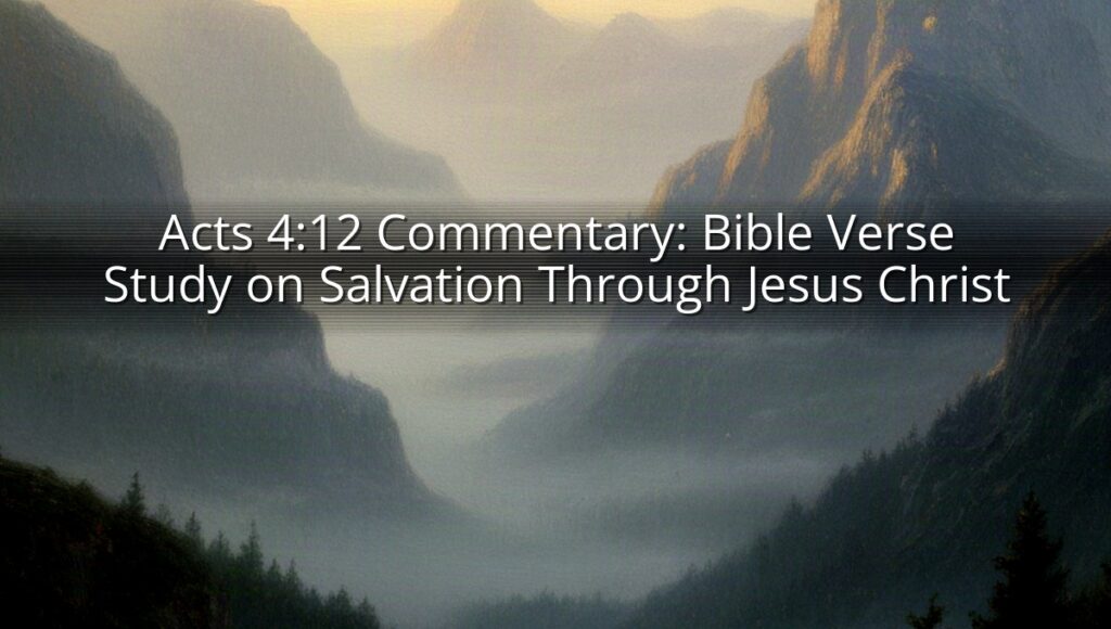Acts 4:12 Commentary: Bible Verse Study on Salvation Through Jesus Christ