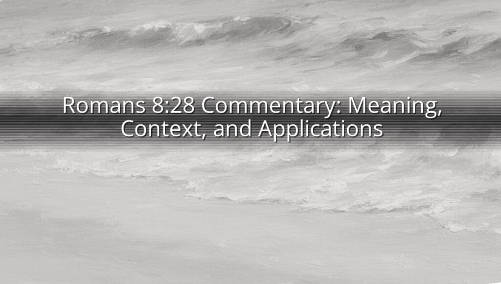 Romans 8:28 Commentary: Meaning, Context, and Applications