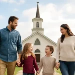 church with family